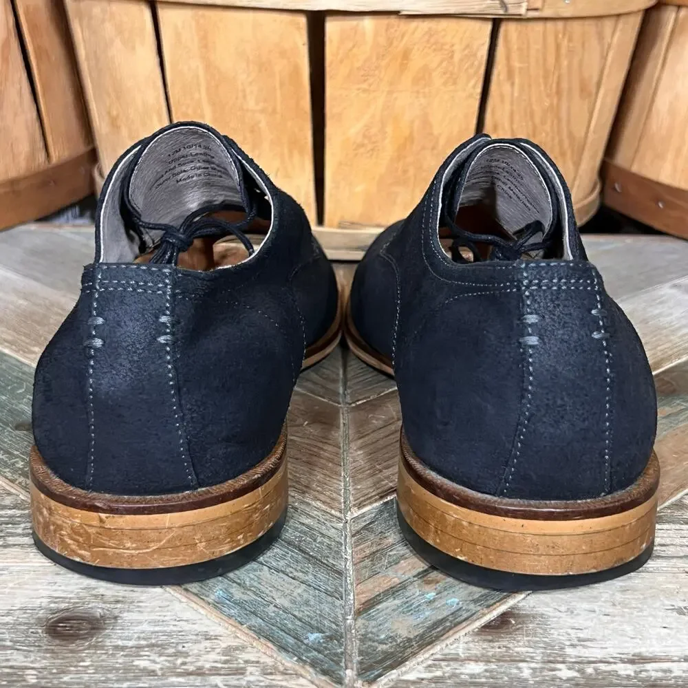 Banana Republic Black Suede Casual Cap Toe Derby Oxfords Shoes Mens Size 12